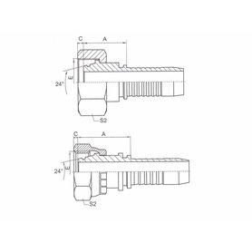 Hydraulická koncovka 10, M22x1,5 DKOL 0°